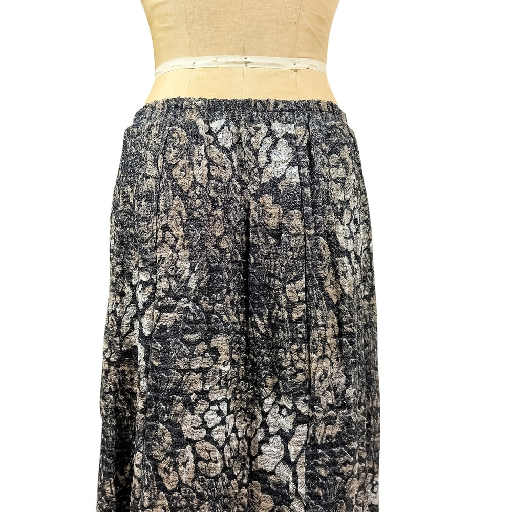 90s Whimsigoth Metallic Snake Print Maxi Skirt Black Silver Draped Flowy Size M - Picture 7 of 9
